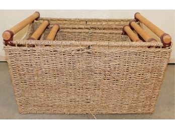 Nesting Woven Wicker Basket Set - Set Of Three