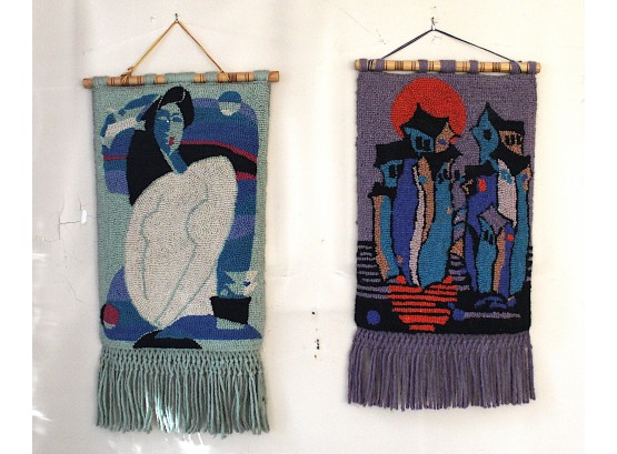 Pair Of Needlepoint Wall Hangings (042)