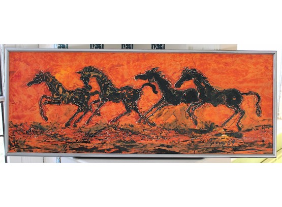 Georgi Acrylic On Canvas Four Black Horse '69