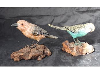 Pair Of Wood Birds (015)