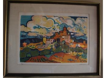 GUY CHARON 'View Of Village In France' Lithograph No. 73/275 (058)