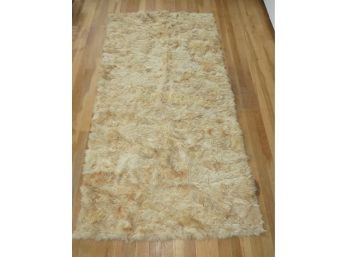 Faux Fur Ivory Area Rug Handmade