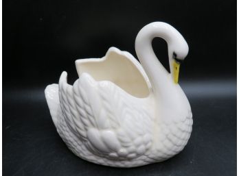 Holland Mold White Swan Ceramic Planter