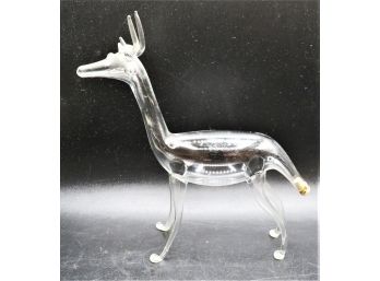 Glass Deer Figurine With Corked Tail