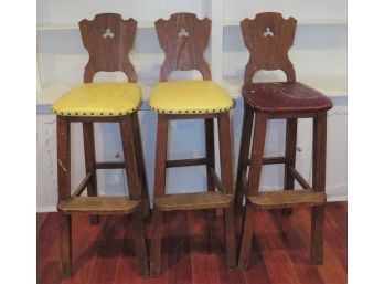 Wood Bar Stools - Set Of 3