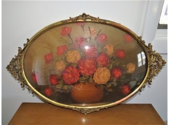 Oval Framed Floral Bouquet Wall Decor