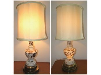 Glass & Brass Table Lamp - Set Of 2