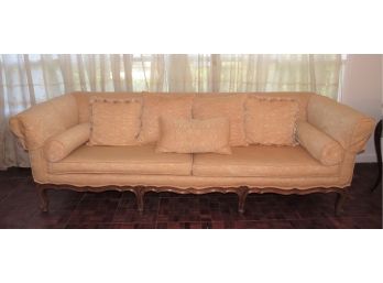 Fabric Upholstered Sofa With Throw Pillows & Armchair Covers