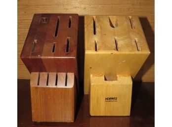 Wood Knife Blocks - Set Of 2