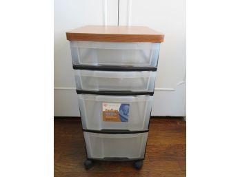 Iris Hart Top Mini Chest/plastic Cart On Wheels