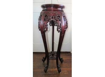 Cherry Wood Ornate Plant Stand