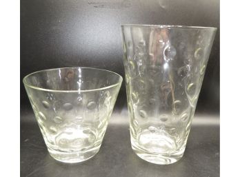 Glass Vases With Polka-dot Design - Set Of 2