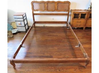 Full Size Wood Cane Headboard & Bedframe