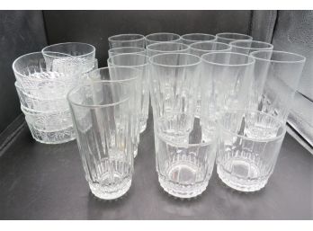 Arcoroc France Glassware - 16 Assorted Glasses, 8 Small Bowls