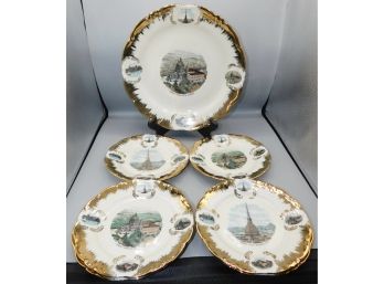 Vintage Schirnding  Bavaria Gold Trim Dish Set - 7 Total