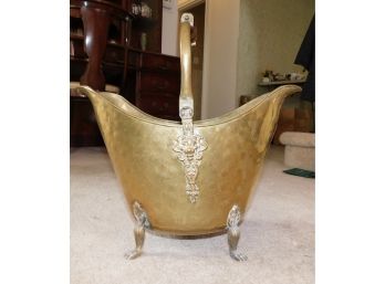 Brass Footed Bucket With Handle