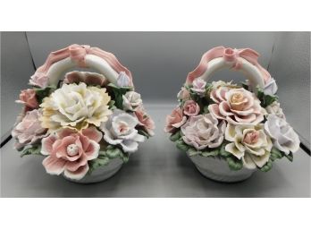 Fine Bone China Bouquet Style Decor - 2 Total