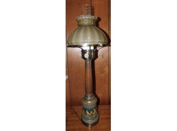 Vintage Wooden Hurricane Lamp Shade Style Lamp