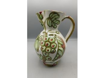 Ceramic Hand Painted Leaf Pattern Pitcher