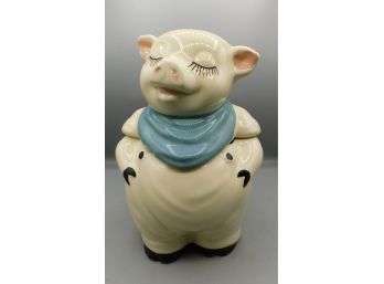 Vintage Shawnee Pottery - Smiley The Pig - Cookie Jar With Lid