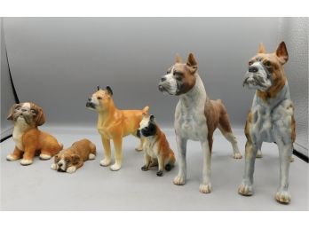 Ceramic / Sandicast Boxer Figurines - 6 Total