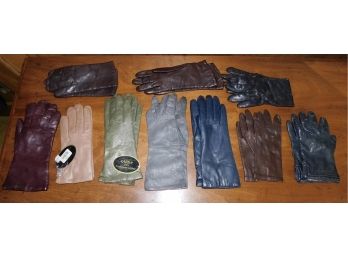 Leather Womens Gloves - Assorted Lot - 10 Pairs Total