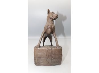 Heredities J Spouse Signed Bronze / Resin Dog Sculpture