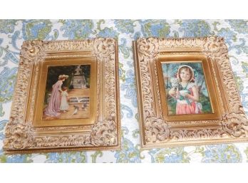 Vintage Oil On Wood Art Framed - 2 Total