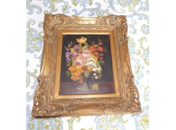 Floral Bouquet Style Oil On Canvas Print Framed