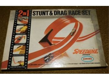 1968 Aurora Speedline Series 2 In 1 Stunt / Drag Race Set With Box