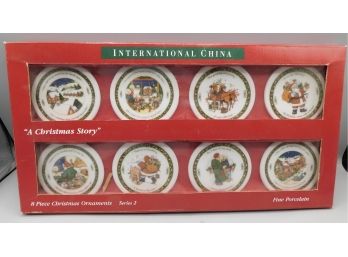 1999 8-piece International China Christmas Ornaments - A Christmas Story - Box Included