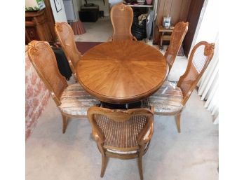 Drexel Marchesa Dining Table With 6 Caneback Dining Chairs