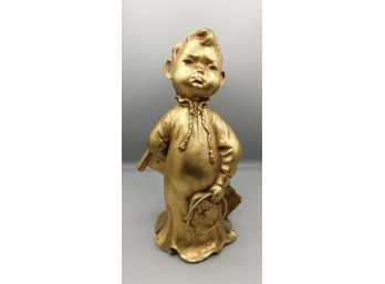 Resin Gold-tone Boy Figurine