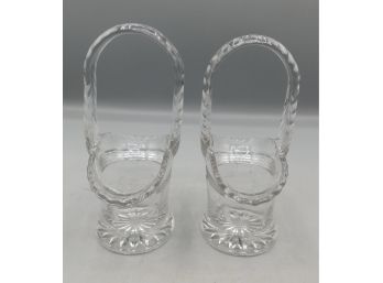 Cut Glass Basket Style Decor - 2 Total