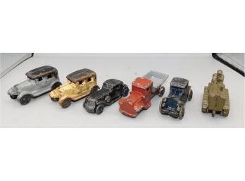 1930s Hubley Cast Iron Toy Cars - 6 Total