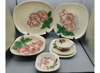 Redwing Pottery Hand Painted Dinnerware Set - 48 Pieces Total