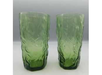 Set Of Crinkle Style Drinking Glasses - 2 Total