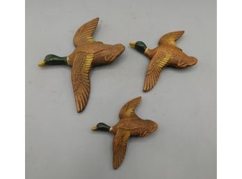 Resin Mallard Style Hand Painted Figurines - 3 Total