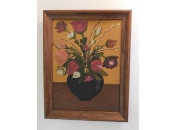 Oil On Canvas Floral Bouquet Art Framed