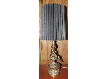 Vintage Brass Cherub Style Table Lamp