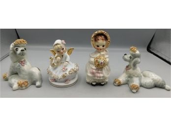 Leftton Going To Market Hand Painted Porcelain Figurine With Assorted Porcelain Figurines