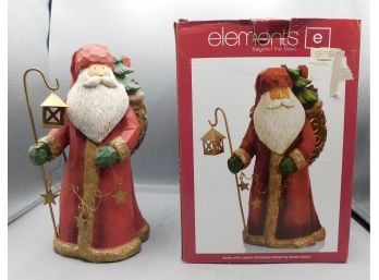 Elements Santa With Lantern Decor Exclusive Design By Susan Zulauf - Box Included