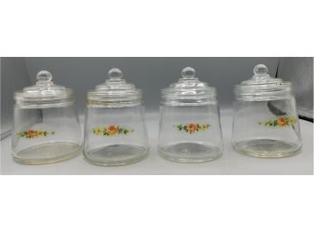 Glass Apothecary Jars With Lids - 7 Total