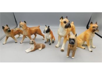 Ceramic / Porcelain Boxer Figurines - 7 Total