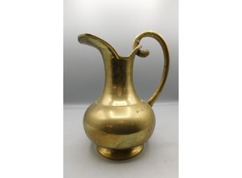 Polished Brass Pitcher With Handle  -  Made In India
