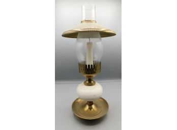 Brass Candlestick  Holder With Glass Dome