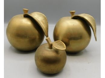 Brass Apple Style Decor Set - 3 Total