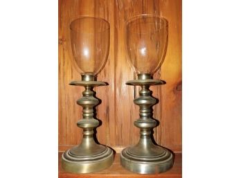 Metal / Glass Candle Stick Holders - 2 Total