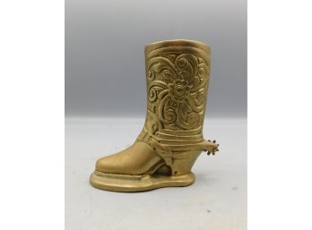 Solid Brass Cowboy Boot Style Figurine