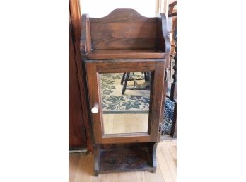 Vintage Solid Wood Mirrored Medicine Cabinet With Shelf